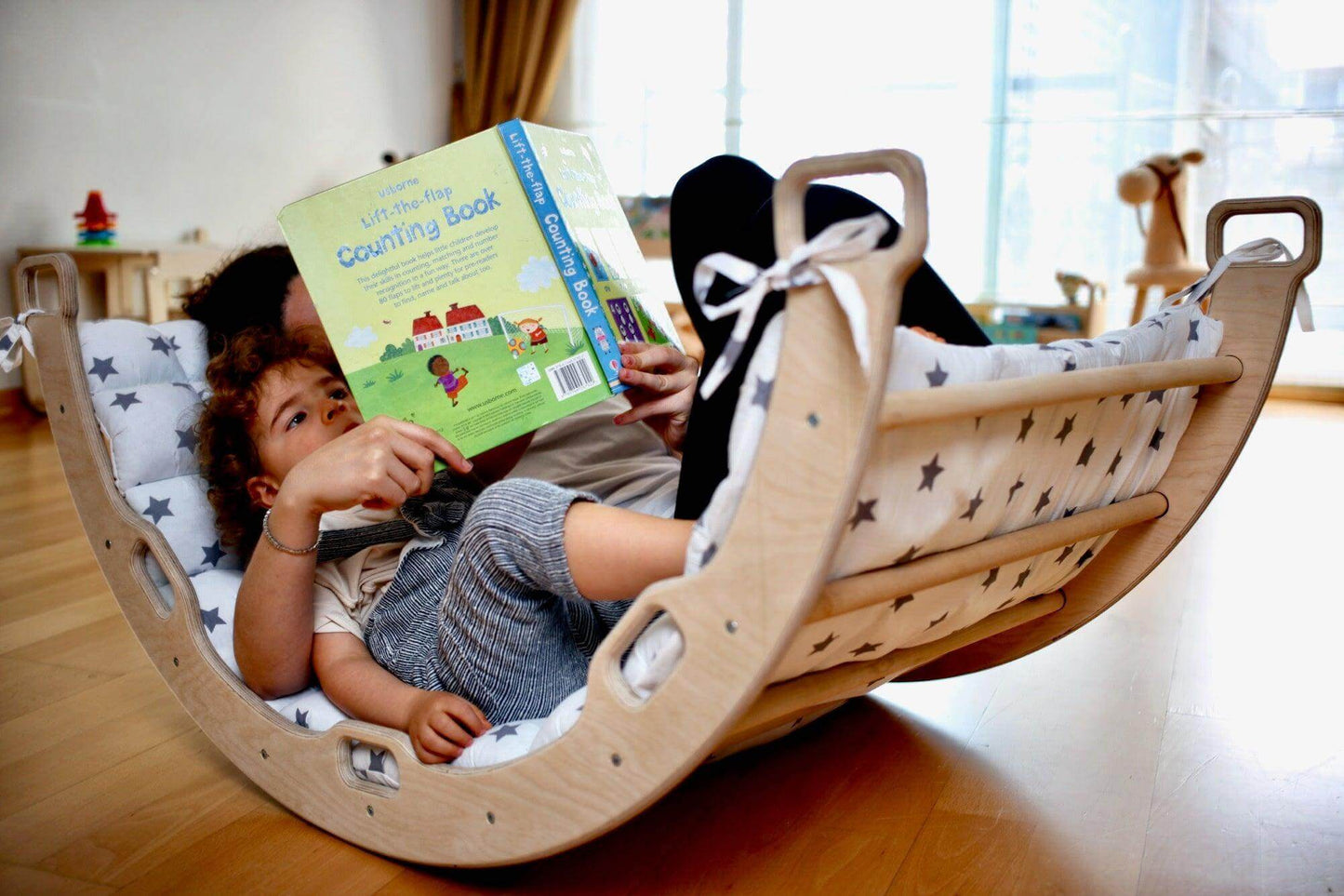 Climbing Arch / Rocker and White Star Pillow | Imaginative Play Set-1