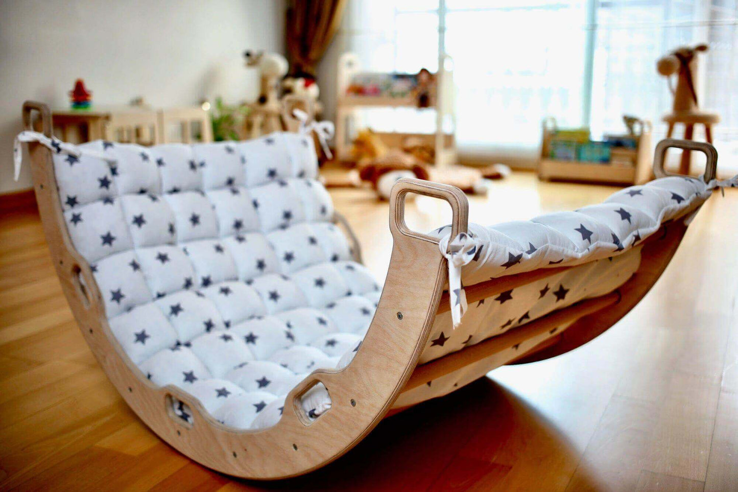 Climbing Arch / Rocker and White Star Pillow | Imaginative Play Set-2