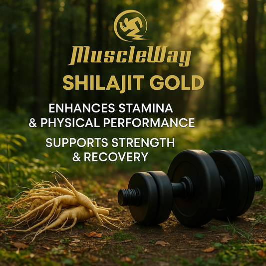 MuscleWay Shilajeet Gold Resin - 20g | with 5 potent herbs | Boost Stamina & Energy | With 24 Carat Gold | 100% Ayurvedic
