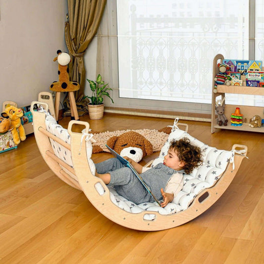 Climbing Arch / Rocker and White Star Pillow | Imaginative Play Set-0